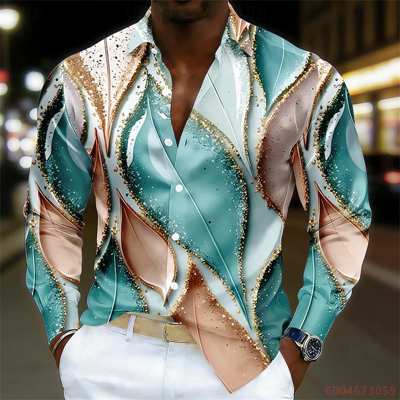 Men s Shirt Gradient Striped Long Sleeved Shirt Casual Business Collar Shirt Spring and Autumn New Trend Men s Top S