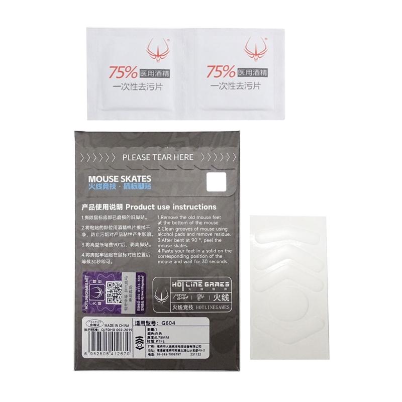 

Hotline Games ICE Mouse Skates Feet for G604 Mouse Glides Curved Rounded Edges White Mouse Pad белый