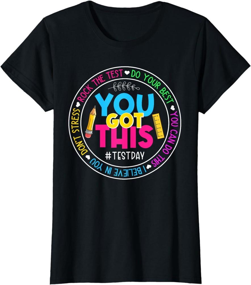 School Test Day Rock The Test Teacher Testing Day  Ladies  Crewneck T-Shirt Unisex T-Shirt XL