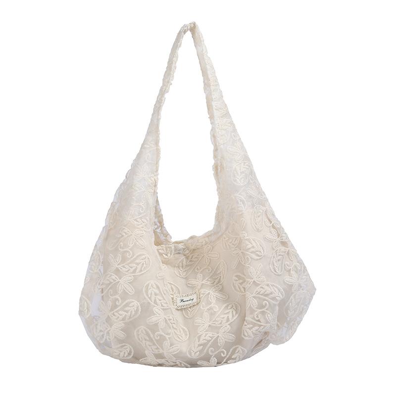 Fashionably Simple and Gentle Style Lace Bag, Large Capacity for Daily Commuting Tote Bag, Single Shoulder Bag