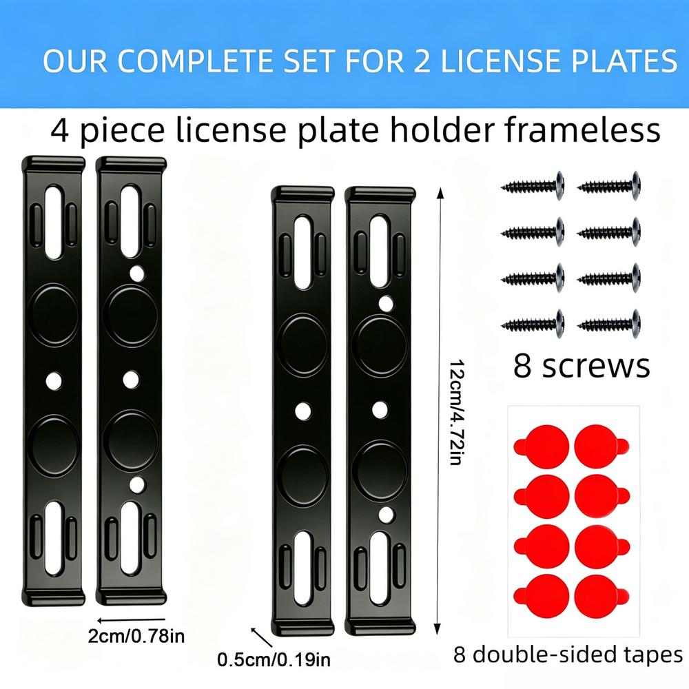 License Plate Holder Universal Frameless Quick Release Automotive Rear License Plate Frame for Truck RV SUV Sedan Automotive License Plate Covers