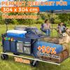 300L+120L Wagon and Tailgate, 180cm Foldable Wagon with Extra Wide 17x10 cm All-Terrain Wheels, Ideal for Garden, Shopping, and Outdoor Use (Blue)