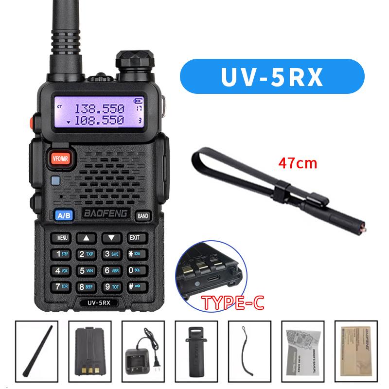 Baofeng UV-5RX Walkie Talkie Type-C Wireless Copy Frequency AM FM Long Rang Powerful Two Way Portable Radio UV-5R New Upgrade