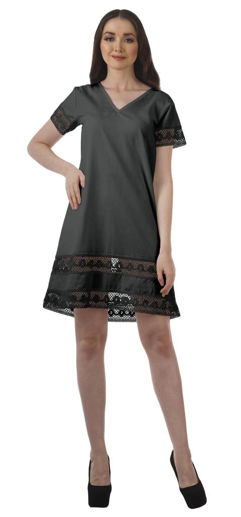 Moomaya Cotton Flex Casual Solid Beach Summer Outfit Womens Cocktail Dresses