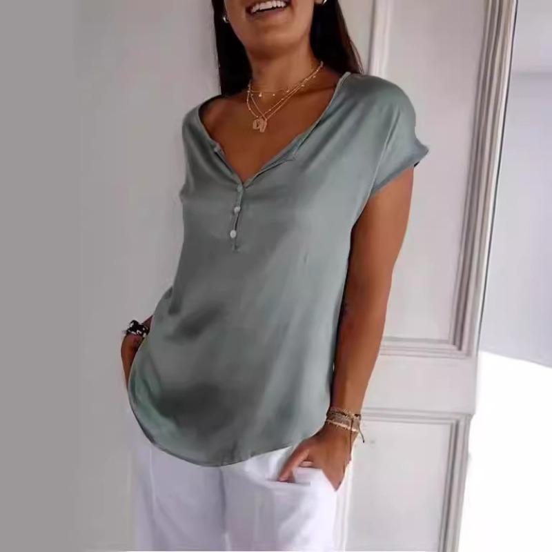 Summer Loose Casual Simple Commuting Short Sleeved Top T-Shirts Women’s