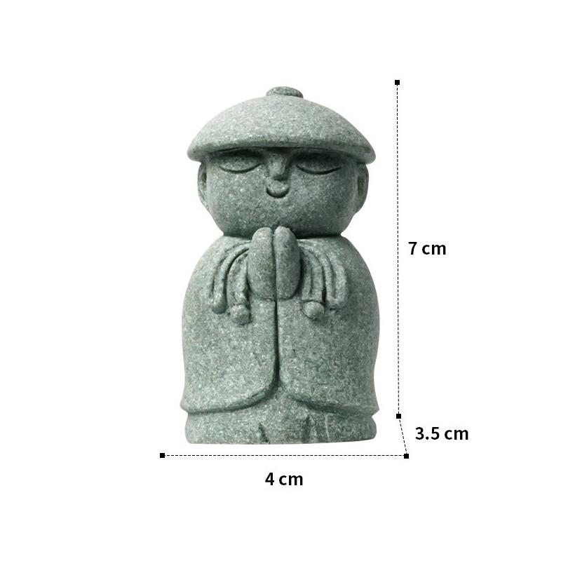 Miniature Monks Figurine Durable Handmade Cute Little Statue for Shrine Bedroom Living Room Car Dashboard Decor