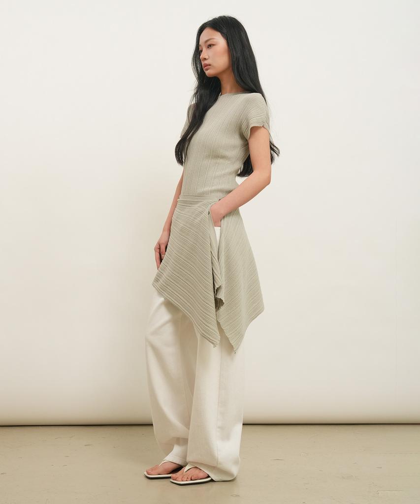 General Idea Pleated Knit Wrap Skirt [Sage Mint] / Gf2Let529