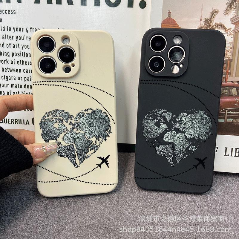 Applicable to aircraft routes iPhone15 mobile phone case 14PROMAX all-inclusive 13/11 anti-drop 16/15 protective case 17