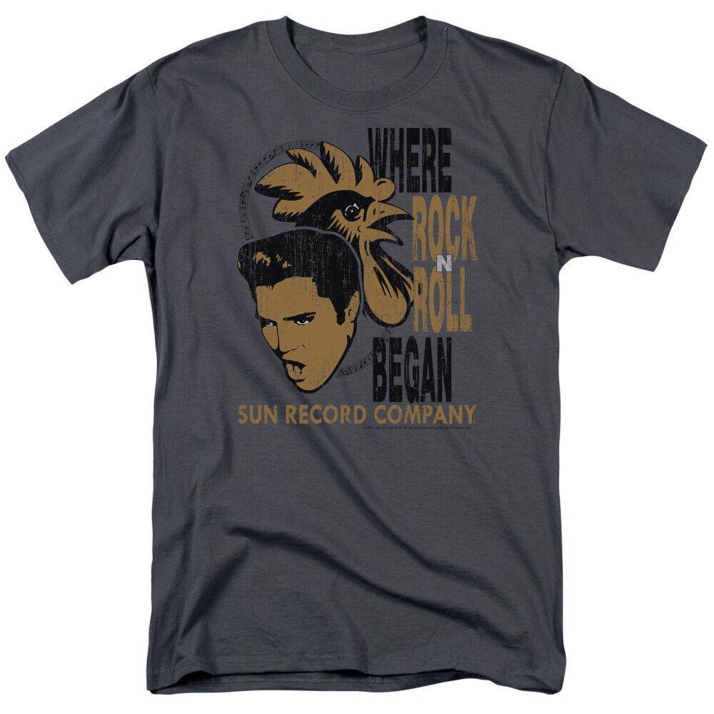 26 Elvis Presley Elvis and Rooster T Shirt Mens Licensed The King Tee Charcoal Unisex T-Shirt M
