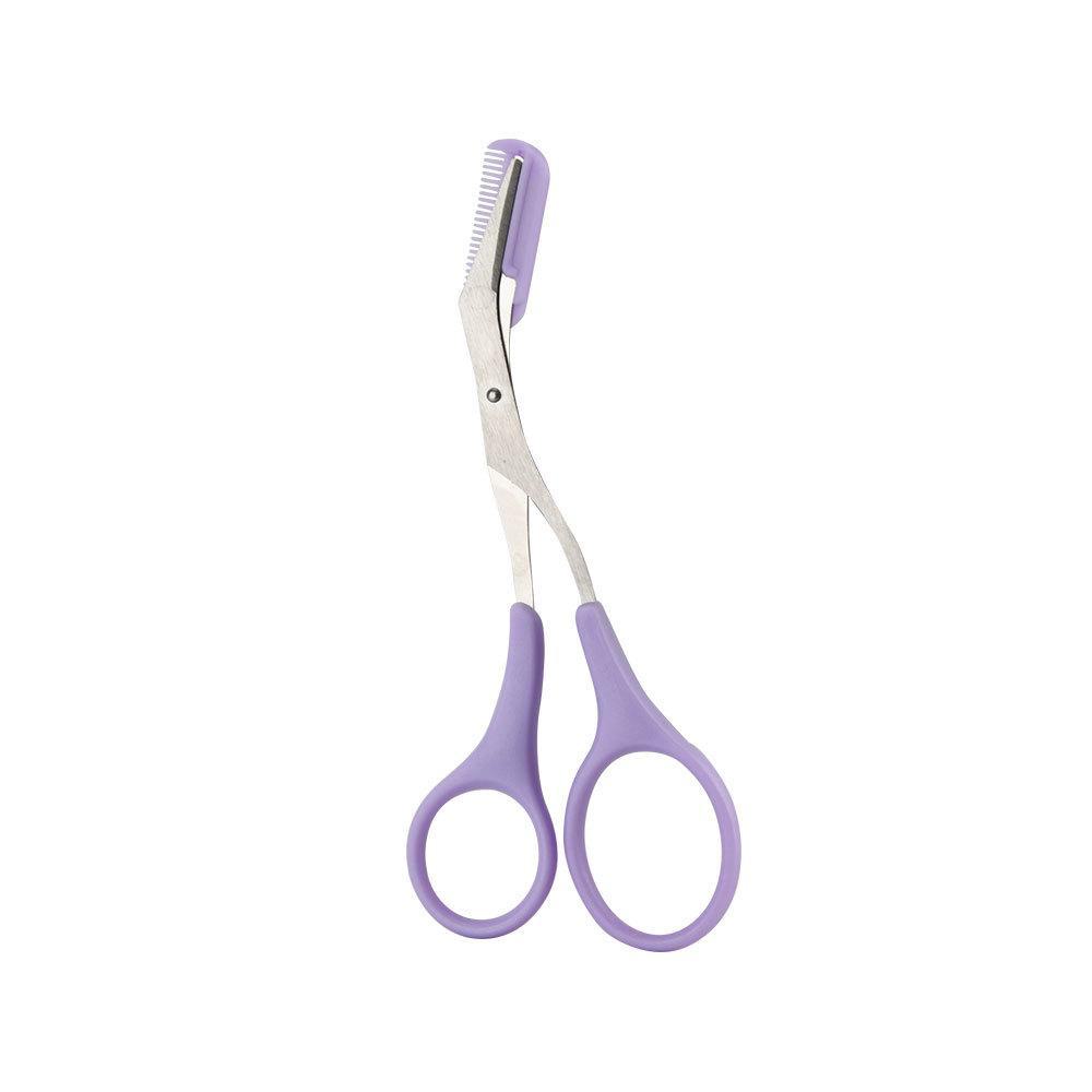 Korean Stainless Steel Eyebrow Trimming Scissors with Comb