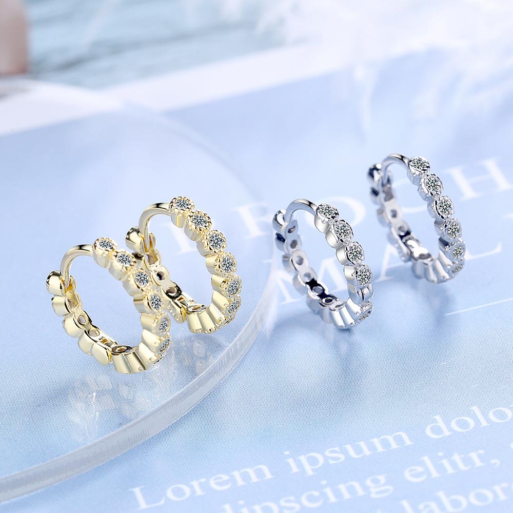 2026 Simple Temperament with Drill Ear Buckle Personalized Fashion Small Geometric Earrings Ear Buckle