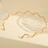 18K Gold Choker Necklace: Stainless Steel Wave Design, Non-Fading, Titanium Chain for Women.