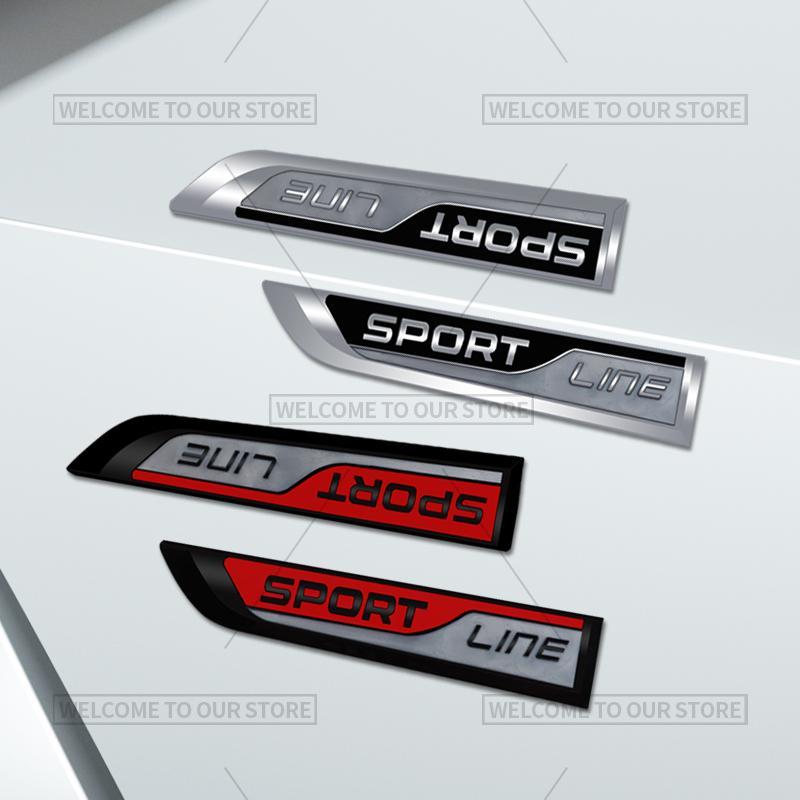3D Car Styling Sport Line Emblem Side Badge Metal Stickers Rear Trunk Decals For Skoda Citigo Octavia Kodiaq Kamiq Yeti Fabia RS