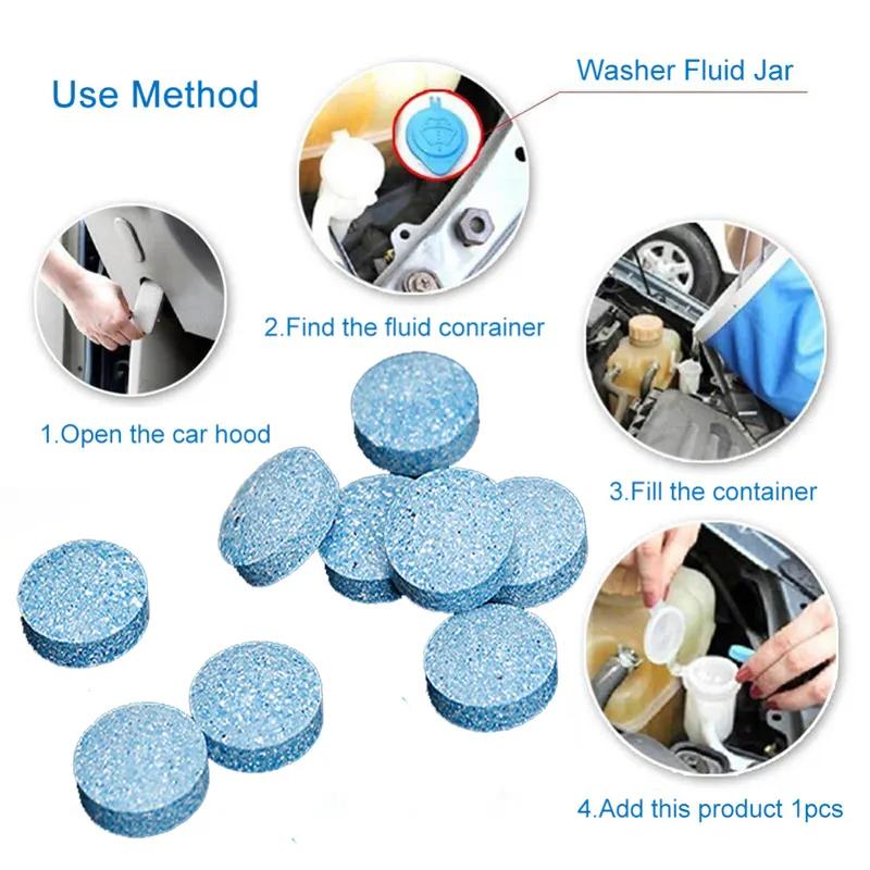 20PCS Pink Solid Cleaner Car Windscreen Wiper Super Concentrated Effervescent Tablets Glass Toilet Cleaning Car Accessories