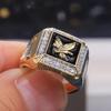 Kayi Gold-Plated Men's Diamond Eagle Ring: European & American Fashion, Noble & Bold Design.