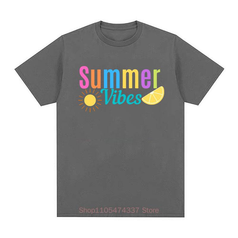 Summer Vibes Print Tshirts For Unisex Summer Casual Fashion Funny Streetwear Loose Tops Unisex Oneck Short Sleeve Tshirts