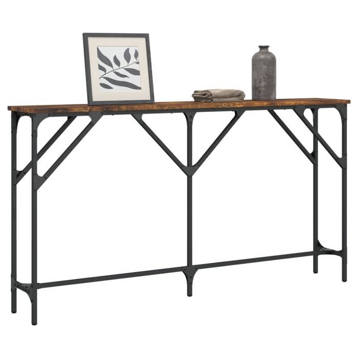 VidaXL Table console chêne fumé 140x23x75 cm bois d'ingénierie 837774
