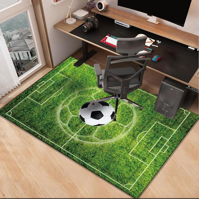 Flaming Soccer Ball Office Rug Chair Mat, Entryway Carpet, Suitable for Front Door, Bedroom, Living Room, Desk, Holiday Gift