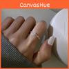 Modischer koreanischer Stil Reinsilber Offener Verstellbarer Ring mit Diamantakzent