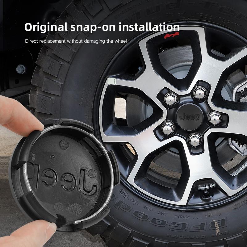 4Pcs 55mm 56mm Car Wheel Center Cover Sticker Hub Cap Decoration For Jeep Wrangler Grand Cherokee Avenger Compass Wagoneer XJ JL AKU1