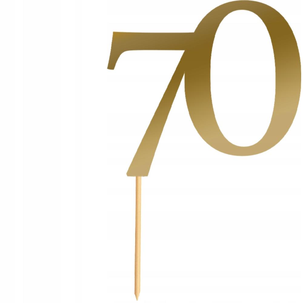 Cake Topper Decoration Number 70 Digit Birthday Anniversary Golden