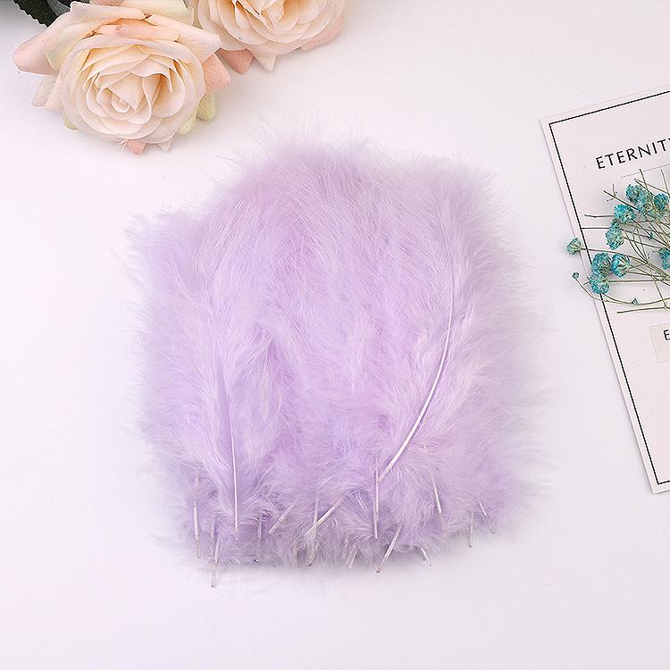 50Pcs Cross-Border Turkey Hairy Tail Plush Feather Colored Feather Dream Catcher Feather Light Bobo Ball Feather