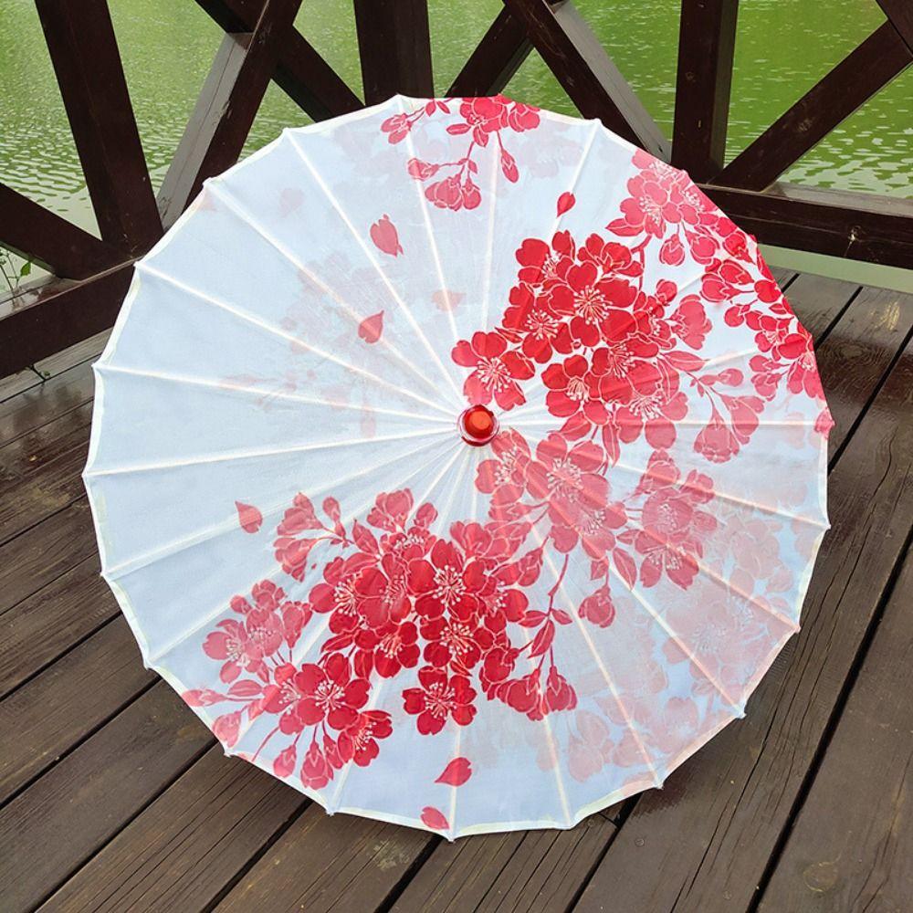 Vintage Chinese Silk Umbrella Decorative Hanging Stick Umbrella Sturdy Oiled Paper Umbrella  Kids