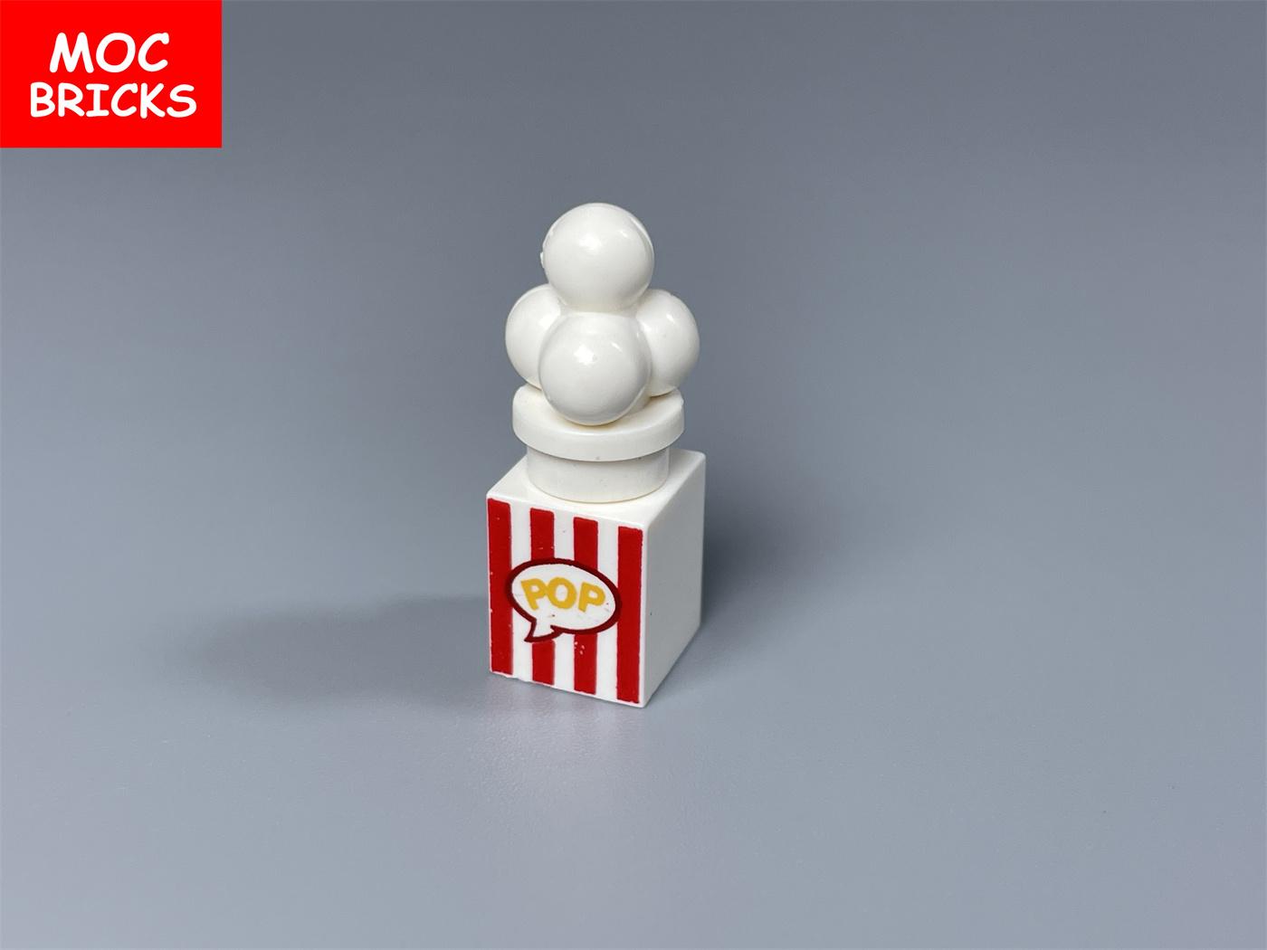 

10pcs MOC Bricks Printed Block 1x1 Popcorn Food City Accessories Friends Assembled Parts Children Playthings Construction Blocks