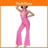 Costume Hippie di Halloween per Donna con Miscela di Poliestere per Divertimento Disco e Feste Anni '70