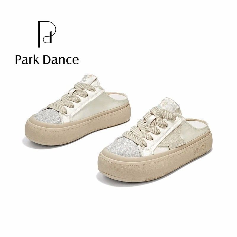 

Звездные маленькие белые женские туфли удобные, два ношения для ленивых людей и одна педаль повседневные кеды 35