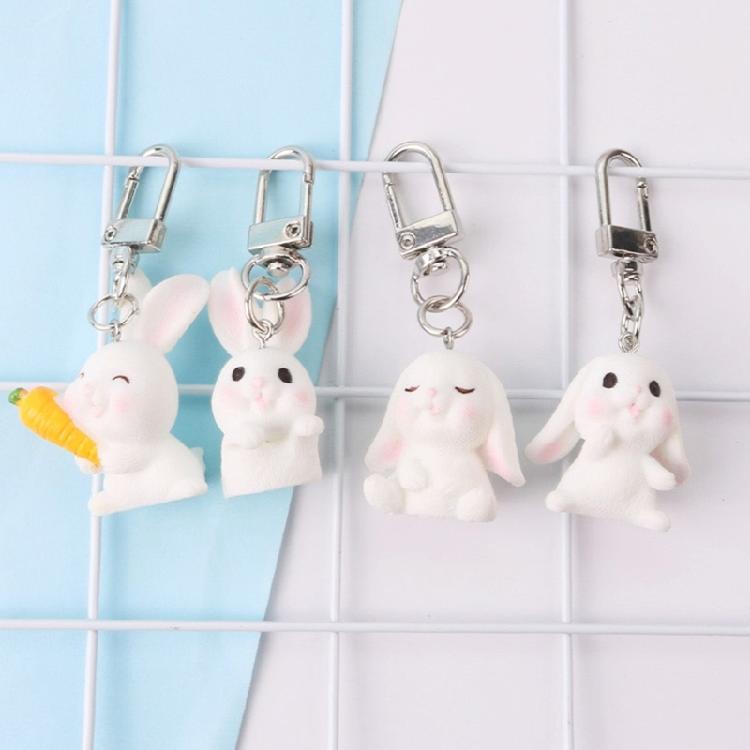 Bunnies Keychain Rabbit Key Rings Keychain Backpack Charm Bag Pendants Women Men