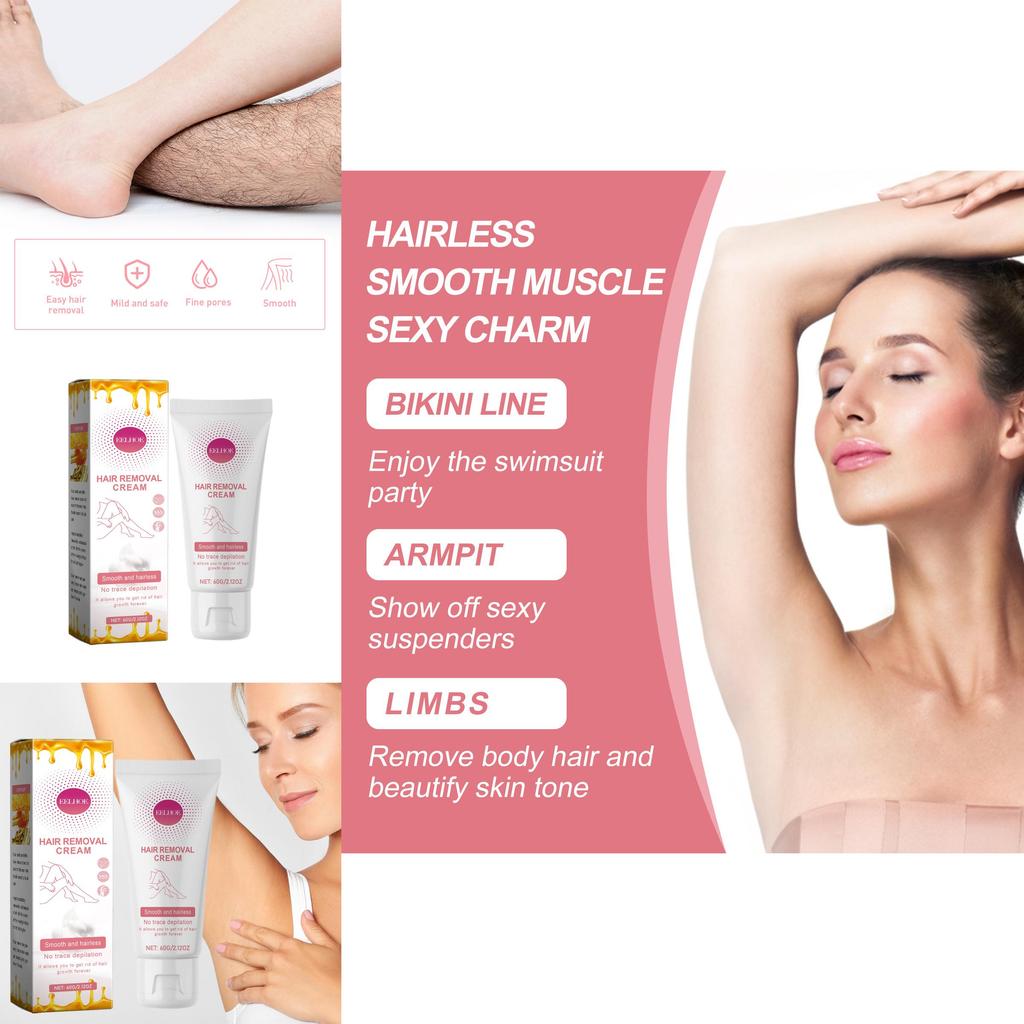 Crème d'épilation douce Eelhoe Pour une peau lisse et hydratée Idéale pour le visage et le corps