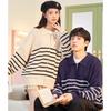 TonLion Couple's Striped Zip-Up Cardigan Sweater