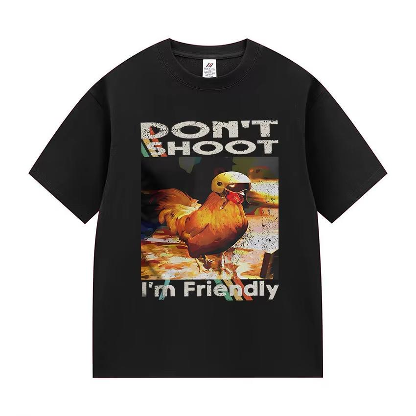 

Gamer ARC Raiders Don t Shoot I M Friendly Chicken Funny Graphic T-Shirt Men Women Vintage Fashion Oversized 100% Cotton T Sh... S