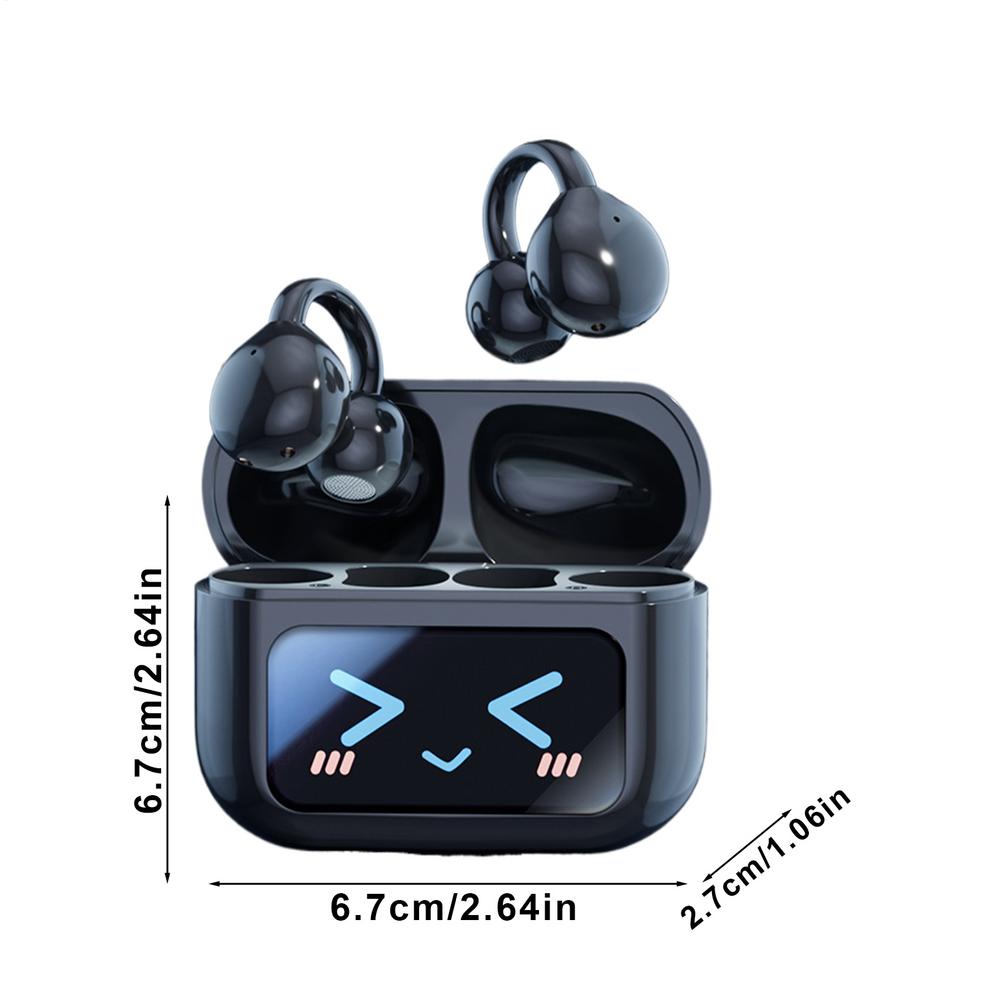 Ohrhörer mit Bildschirm Kabellose Smart Clip-On Ohrhörer KI-Übersetzung Geräuschunterdrückende Ohrhörer Wasserdichte Sport-Ohrstöpsel für das Fitnessstudio