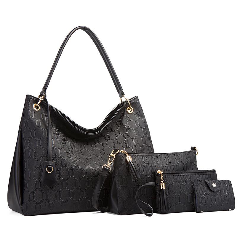 Xiaoyan Women's Tassel Handbag 4-Piece Set
