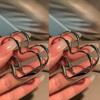 Trendy 1Pair Lovely Women Fashion Personality Exaggerated Hollow Heart Design Earring Cuff For Girl Birthday Jewelry Gift