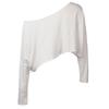 Streetwear Crop Top Off-shoulder Vintage Anni 2000 Bianco Manica Lunga Magliette Larghe Donna Casual Autunno y2k T-shirt Harajuku