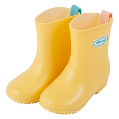 Kids' Kukkahippo Rain Boots, Unisex, Size 18cm, for Boys and Girls, Solid Color, Reflective Material, Safety Boots, Yellow, Includes Different C