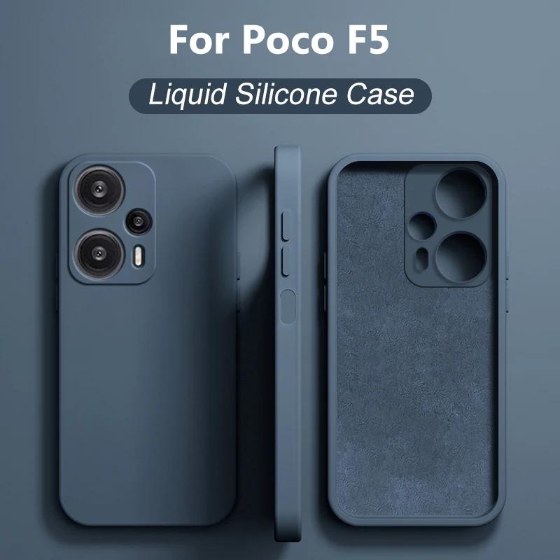 

Poco F5 F 5 PocoF5 Pro Case Liquid Silicone Soft Cover For Xiaomi Poco F5 F 5 PocoF5 Pro F5Pro Shockproof Phone Cases