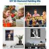 DIY 5D Diamond Art Painting Kits Black and White Abstract Kissing Couple Lover Full Drill Round Diamond Art Paint by Number Kits for Beginner Crystal