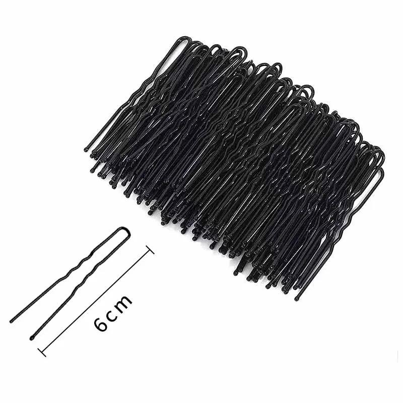 

60/240 шт. Черные заколки для волос для женщин, заколка для волос, женские невидимки, волнистые кудрявые, для невесты, одноразовые зажимы для волос, заколка-автомат 240pcs