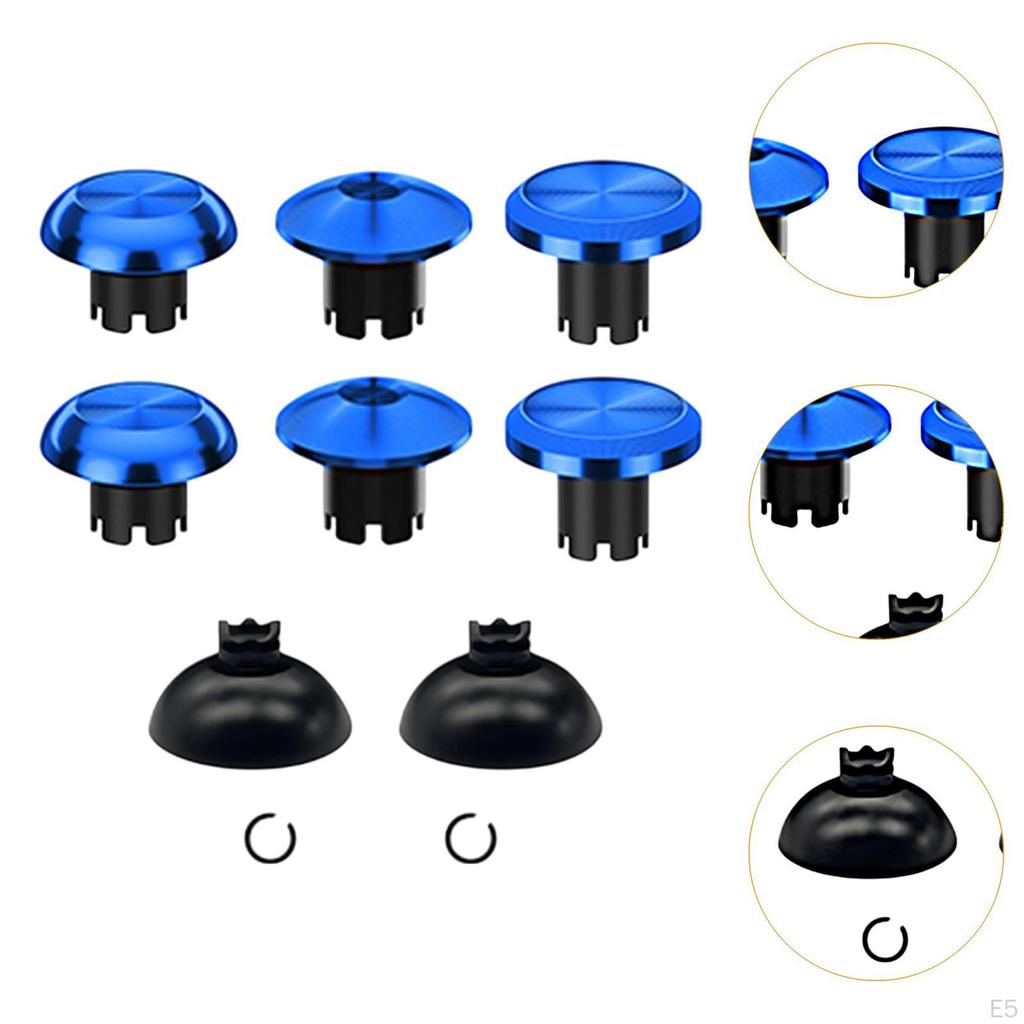 6 Peças Capas de Pegada para Polegar Substitui Controles de Joystick Coberturas de Proteção de Liga de Alumínio Anti