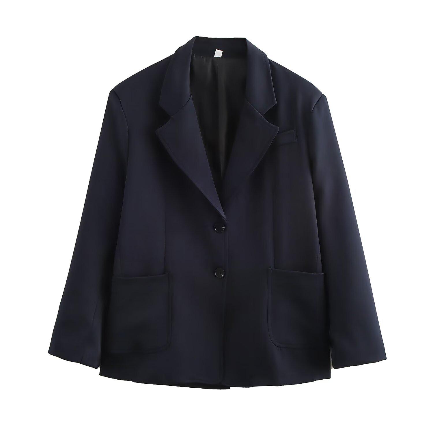 

Women s Autumn/Winter 2024 Fashion Pocket Decor Long Sleeve Outerwear 81762 XS