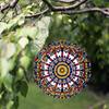 2D Spinning Wind Chime Outdoor Decor with Mandala Design for Garden Patio Balcony Hanging Ornament Wind Catcher Home Decoration