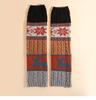 Reindeer Snowflake Knit Leg Warmers: Cozy Wool Knee Pads & Scrunch Socks for Autumn/Winter