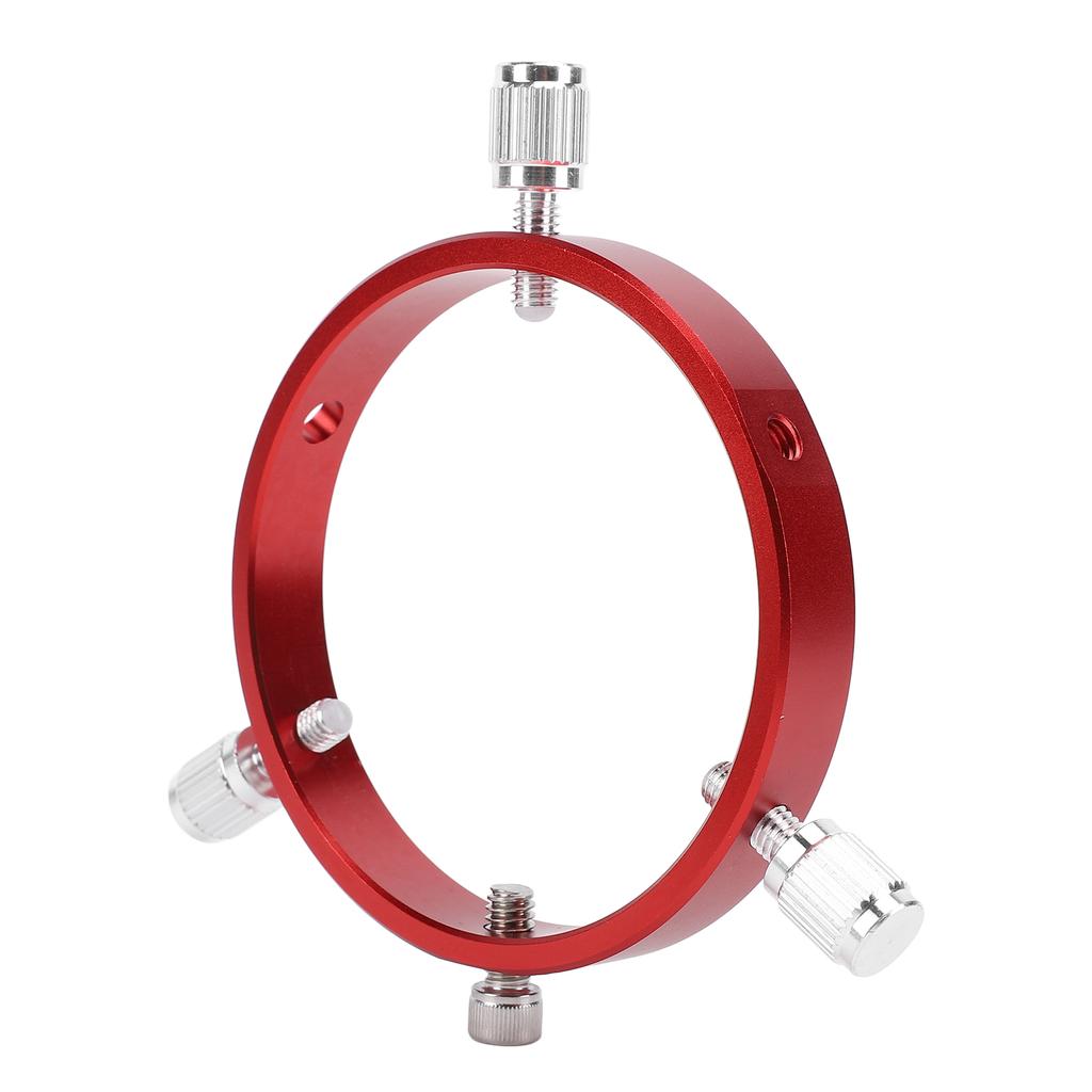 Telescope Guiding Scope Ring with M6 Screw 1 4 Inch Screw Red Aluminum Alloy Six Point Guiding Scope Hoop for 80‑100mm