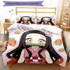 3pcs Demon Slayer Nezuko2 Pattern Bedding Set Duvet Cover Set Includes Duvet Cover &pillowcases, Perfect All Season Bedroom Decoration & Gift