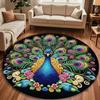 Special-shaped Peacock Carpet Non-slip Door Gasket Blanket  for Living Room Tea Table Bedside