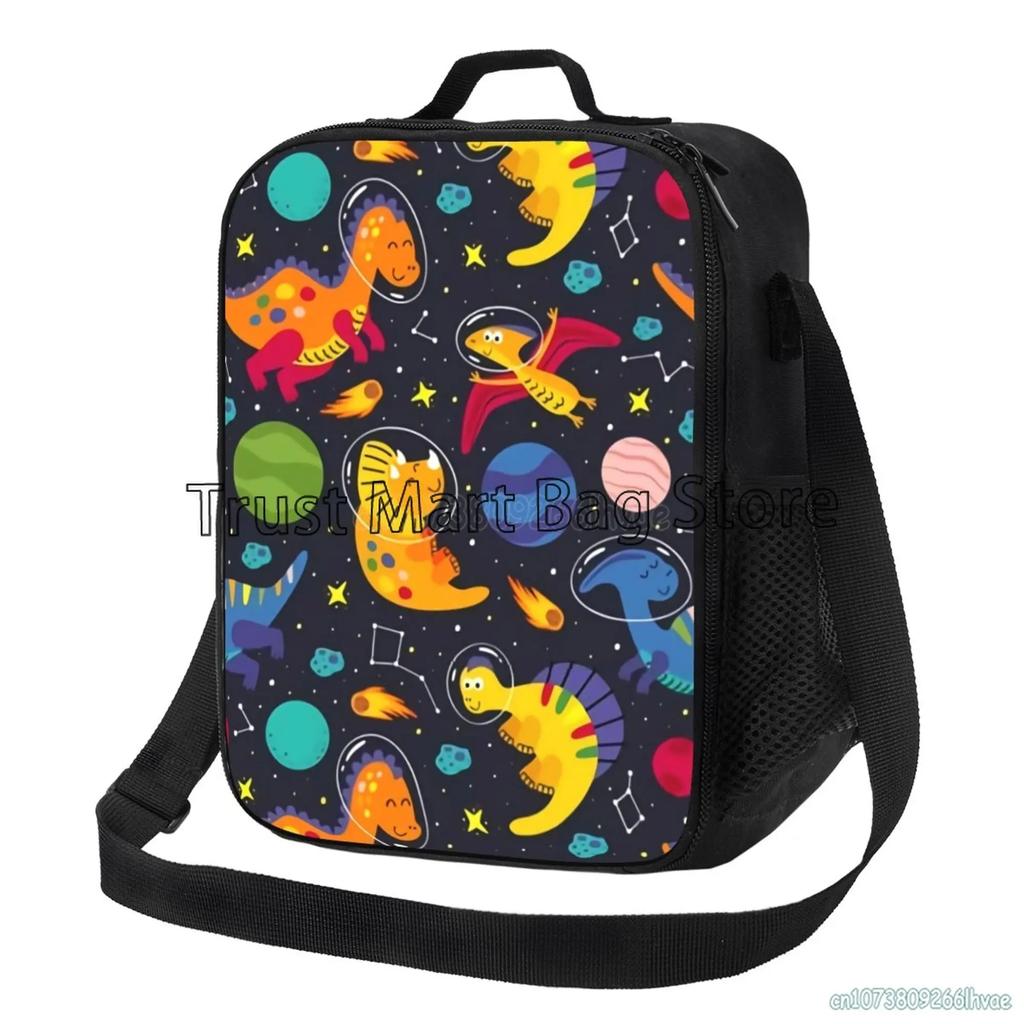 Isolierte Cartoon-Dinosaurier-Lunchtasche für Kinder, Jungen, Mädchen, tragbare thermische Bento-Lebensmitteltasche, Oxford-Kühltasche für Schule, Arbeit